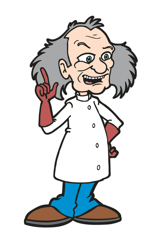 Professor Sauernoggin character idea pose from the Toxic Waste brand