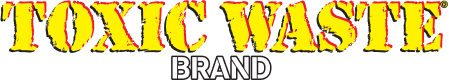 Yellow Toxic Waste brand stamp logo in-line