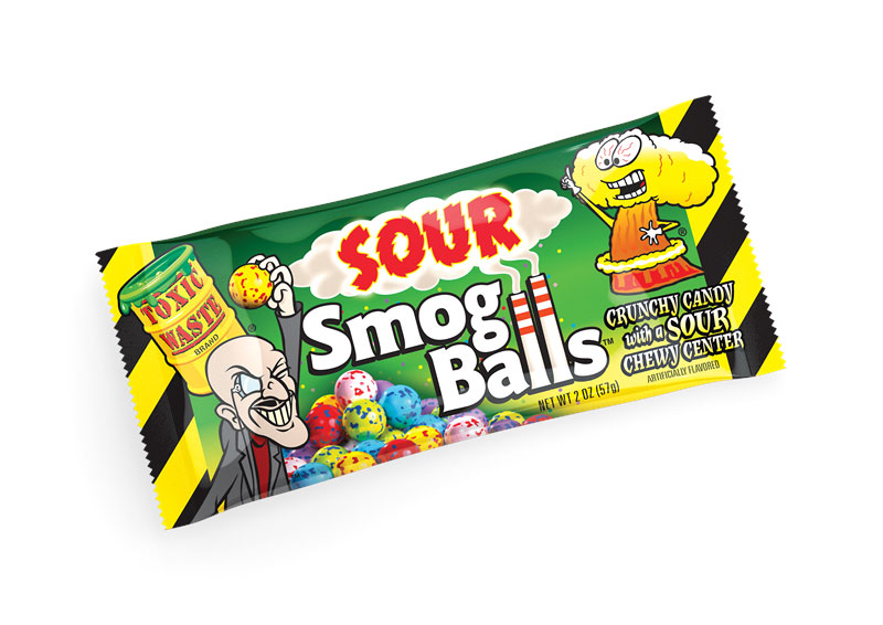 Toxic Waste Sour Smog Balls 2 oz. Fin Seal Bags