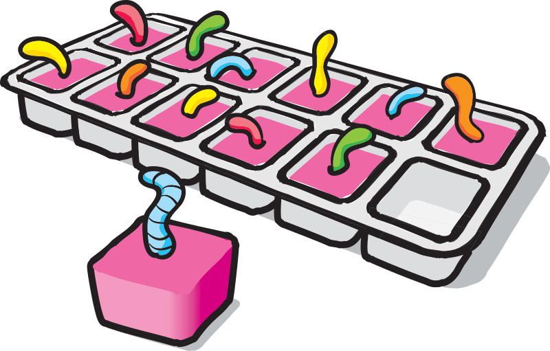 Sour Worm Ice Cubes